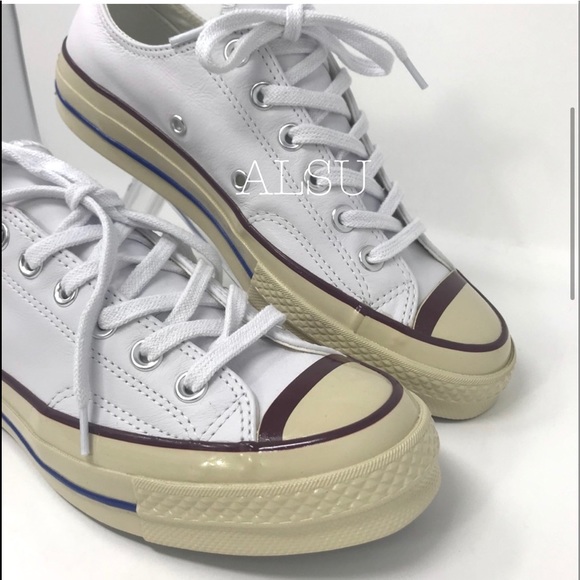 Converse Chuck 70 OX Leather White Dark Burgundy W - Picture 3 of 8